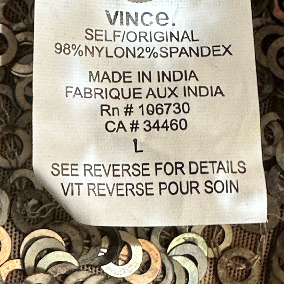 VINCE Gold & Champagne Sequin Mini Dress - Picture 14 of 14